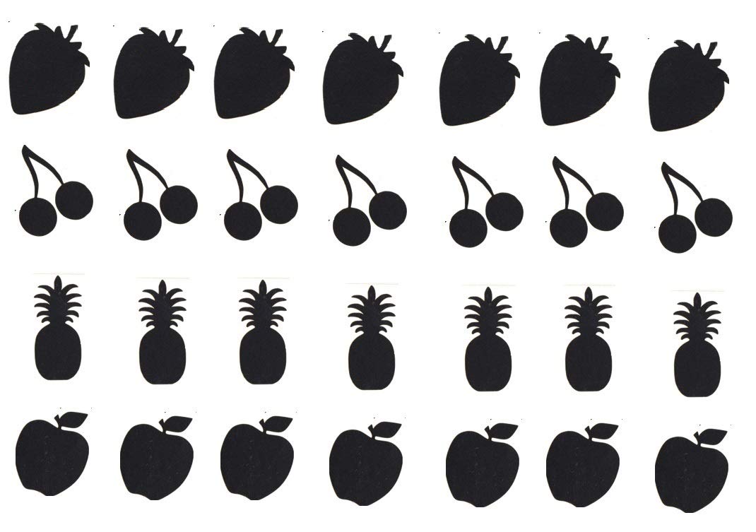 Food and Drinks Collection (Fruits Vinyl Stickers Black)