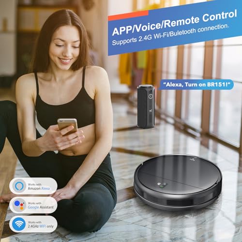Image of Robot Vacuum and Mop Combo, 2 in 1 Robotic Vacuum Cleaner with Schedule, App /Alexa /Voice Control, Slim 2.87 inch, Self-Charging, Strong Suction & Long Runtime, Ideal for Hard Floor, Pet Hair, Carpet