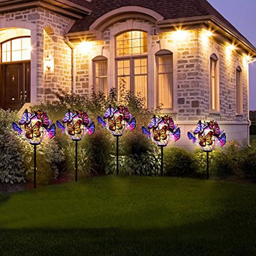Aveki Solar Outdoor Lights, Solar Garden Butterfly Lights, Solar Lights Outdoor Butterfly Lights Multi-Color Changing Led Light For Outdoor Garden Yard Pathway 2 Pack (Butterfly ) #TOP2