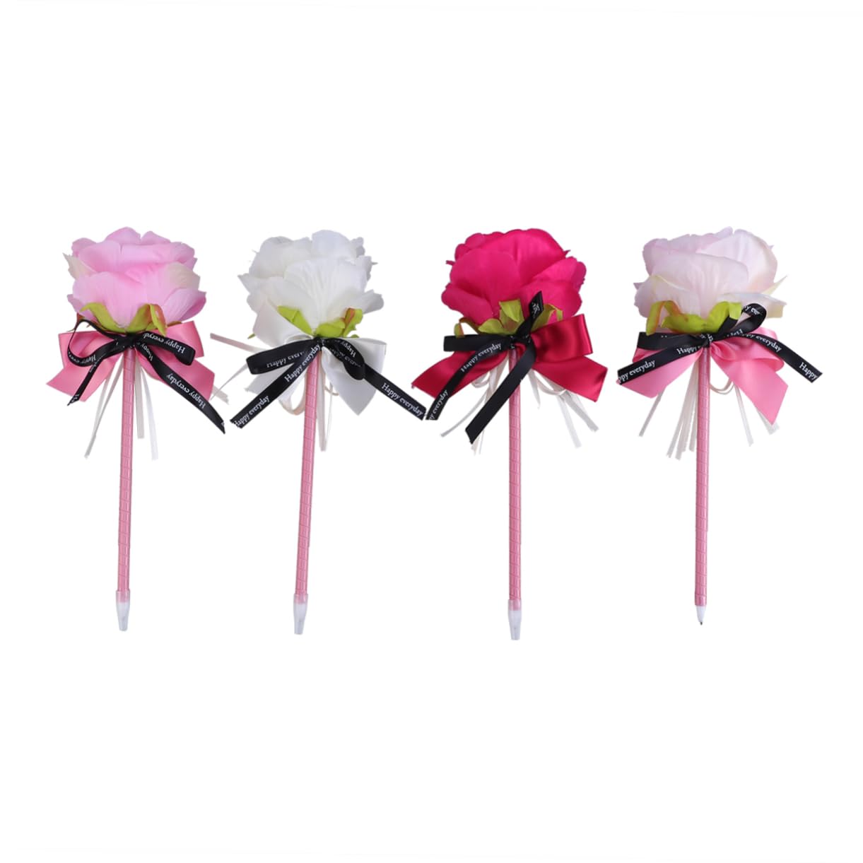Lot De 3 Stylos À Bille Créatifs En Forme De Nœud Rose Stylets Élégants Pour Papeterie Bureau École Instrument Décriture 4 Pièces X 3