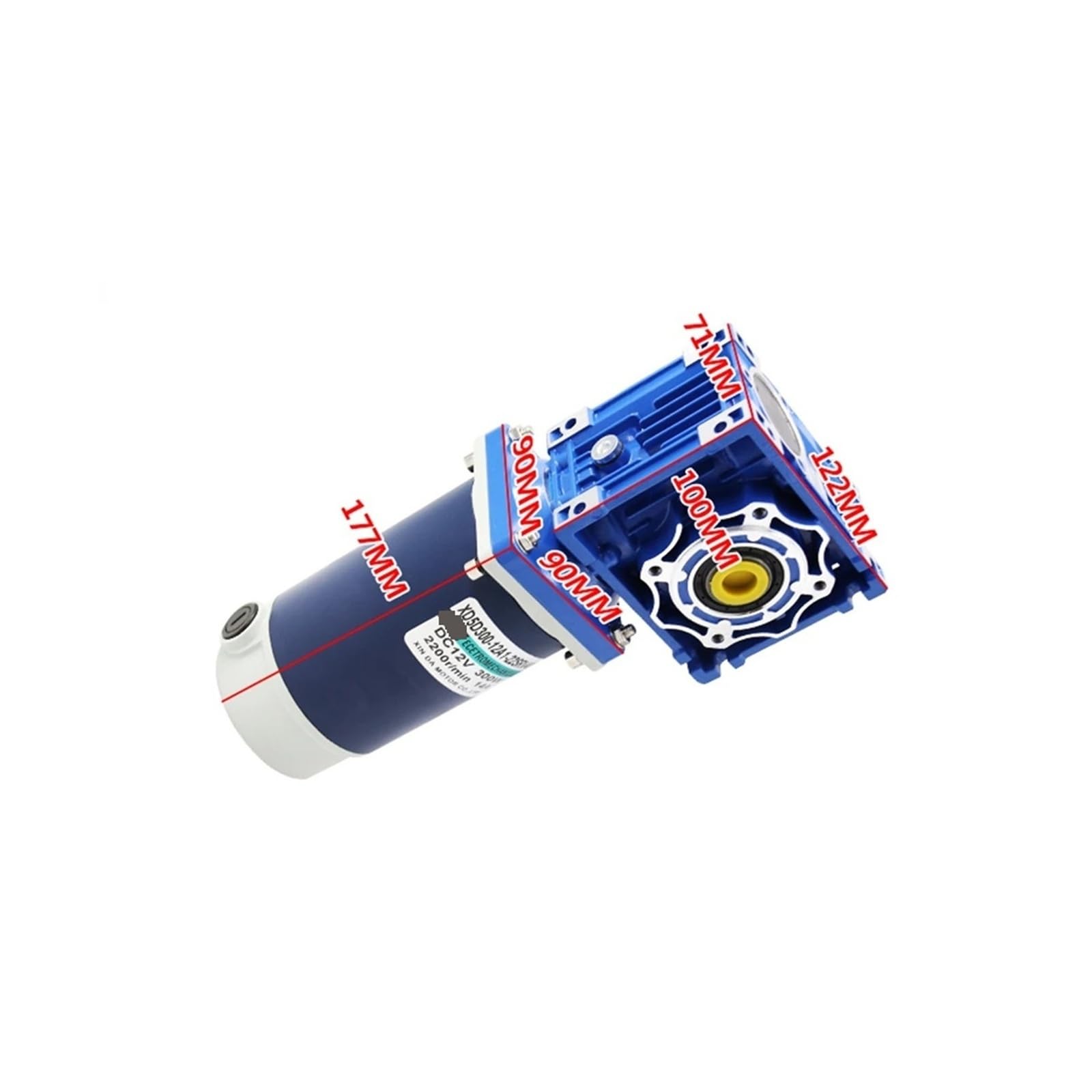 RV40 DC12V/24V 300W 9A DC-Schneckengetriebe mit Drehmoment und Drehzahlreduziermotor (1800 U/min) Verschleißfestigkeit(35rpm,24V)