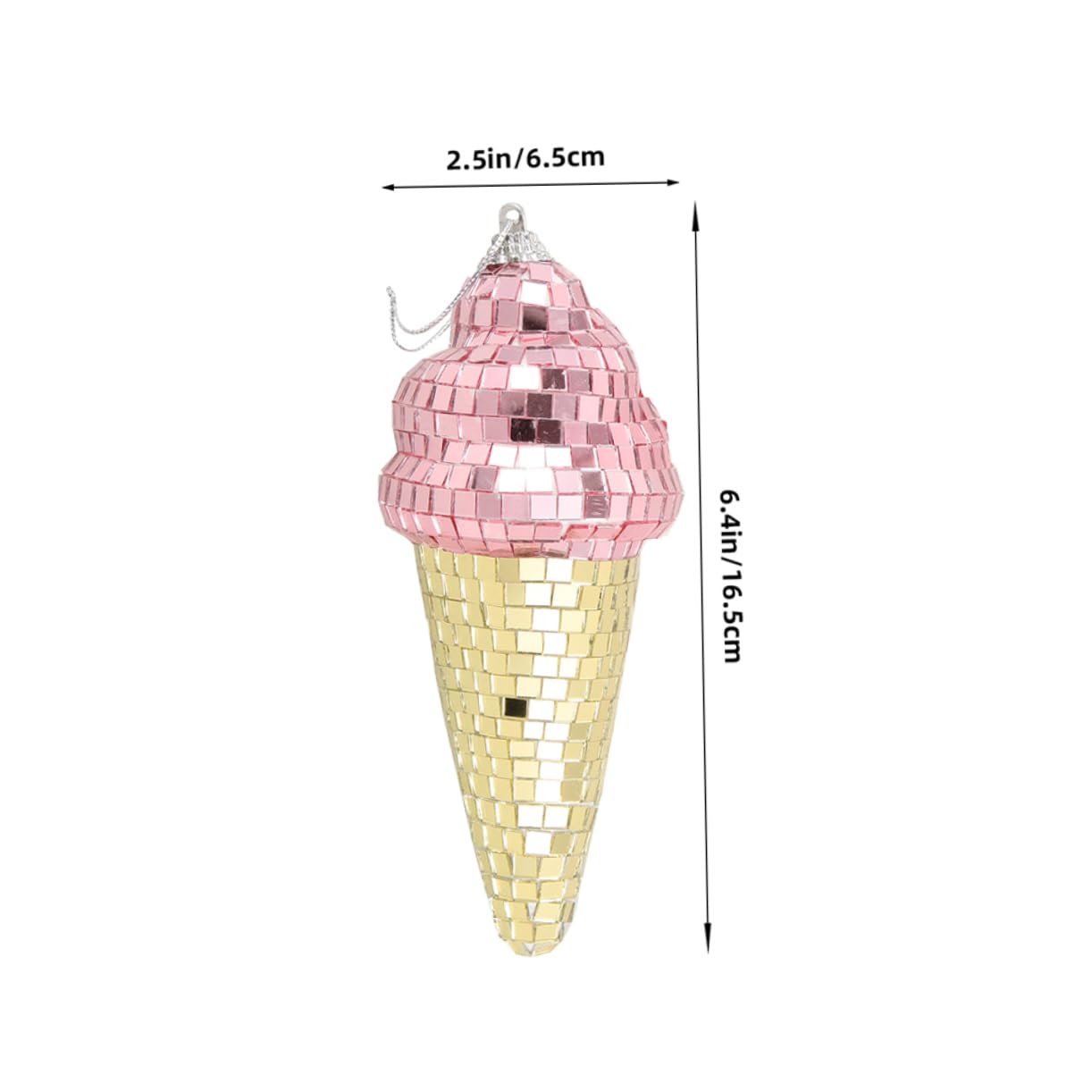 SUPVOX 2pcs Disco Ice Cream Shape Hanging Decor for Summer Parties Cute Dessert Ornaments for Indoor and Outdoor Celebration Vibrant Atmosphere Enhancer for Room Decoration