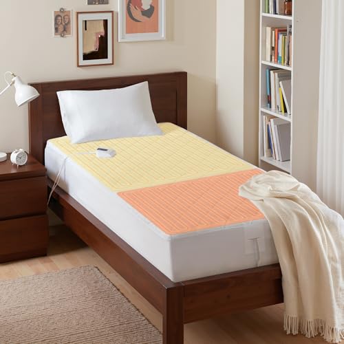 Serta Multi-Zone Heated Mattress Pad Single Controller for Personalized Body & Foot Warmth 10 Heat Settings Auto Shut-Off Soft Microfiber Machine Washable 15 Deep Pocket Twin XL Size