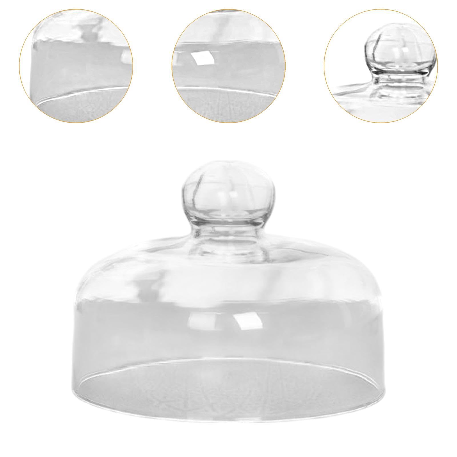 LOVIVER Copertura a cupola per torta trasparente, coperchio per torta, documento decorativo per torta di vetro cupola, copertura alimentare per decorazioni, 17.5x26cm