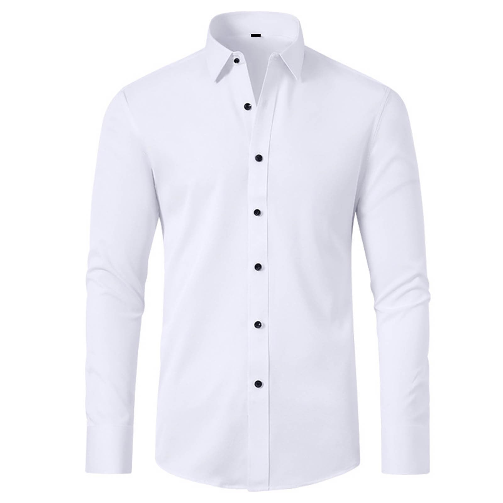 Dress Shirts for Men Fashion Long Sleeve Tops Regular Fit Button Down Shirts Stretch Wrinkle-Free Business Formal Shirt