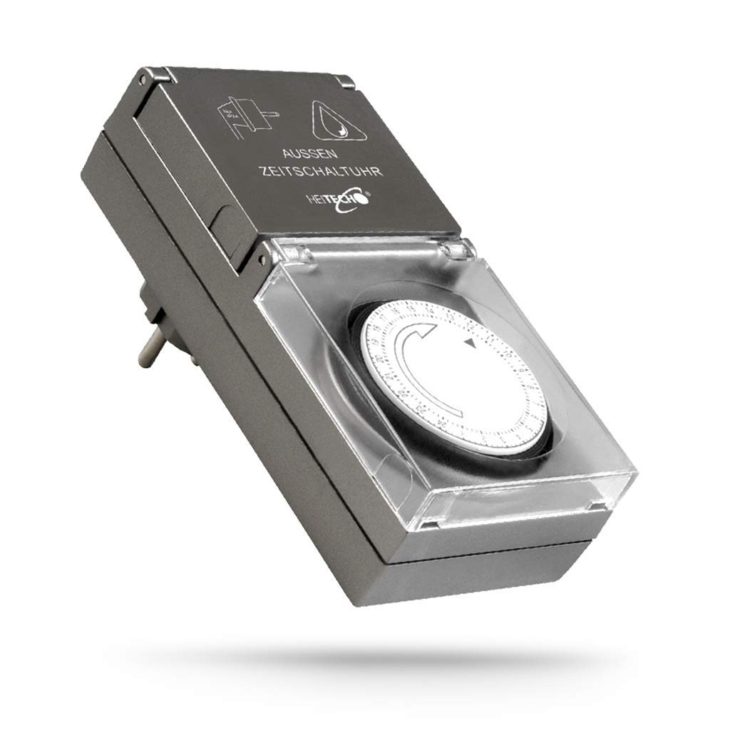 HEITECH Zeitschaltuhr Außen mit Klappdeckel – Mechanische Ausführung
