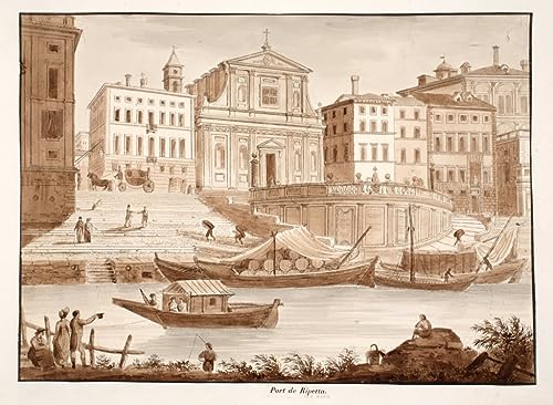 Peinture Port de Ripetta de Tofanelli | Affiche d'Art Mural pour Décoration Maison 60x90cm