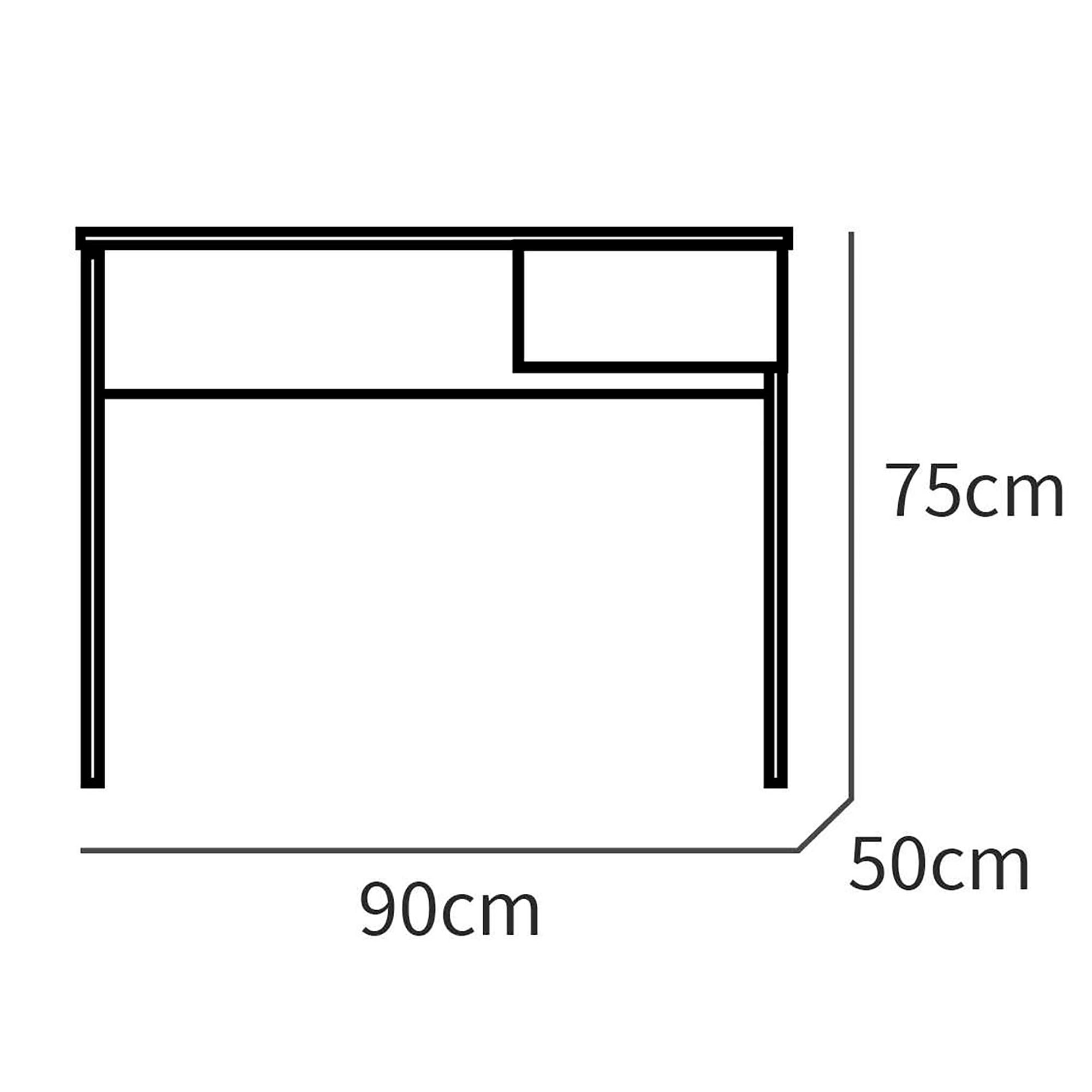 briebe Mesa Escritorio Ordenador Pequeña 75x90x50cm (Alto x Ancho x Profundo), 1 Cajón Almacenamiento, Oficina, Habitación Juvenil, Desk, Tocador, Prakt Blanco