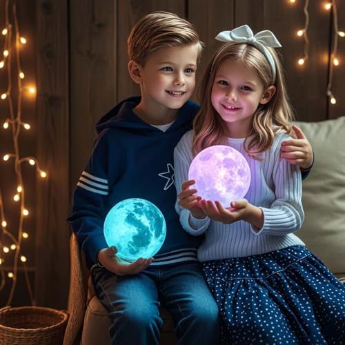 CPLA Moon Lamp Upgrade 128 Colors, Christmas Gifts for Kids Girls Boys Teens Sister Her Women, Ages 4 5 6 7 8 9 10 11 12 13 14 15 16 17 18-20 Year Old Birthday, Remote and Touch Control, 6 inch - Image 6