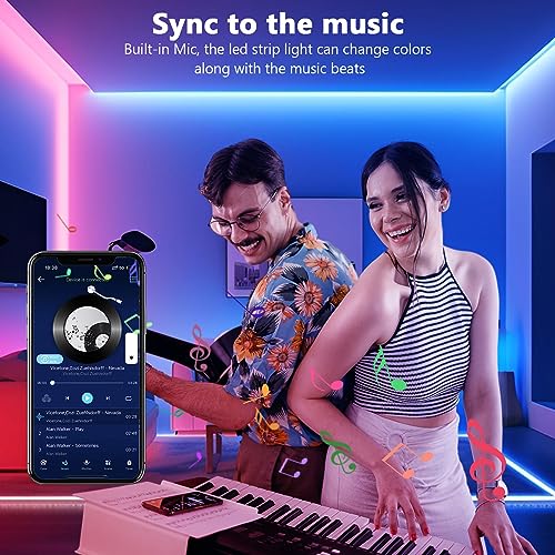 Led Strip Light, 10m Led Lights, Cuttable Led Light Strips with Smart App Control Remote, Music Sync Colour Changing RGB Led Strip Lights for Room Decoration - Image 5