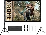 Tela do Projetor 120 Polegadas, Tela de Projeção Portátil 16:9 4K HD Traseira de Projeção de Filmes