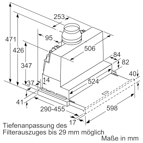 NEFF D46ML54X1, N70, Einbau-Dunstabzugshaube 60 cm, Made in Germany, Energieeffizienzklasse A, hohe Abluftleistung, extrem leise, Intensivstufe, Dimmfunktion, Intervall Lüftung, Edelstahl