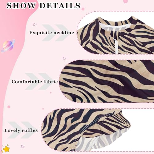 Zebra Pattern Girls Long Sleeve Swimsuit UPF 50+ Rashguard Swimwear One Piece Bathing Suit for 3-12 212166844