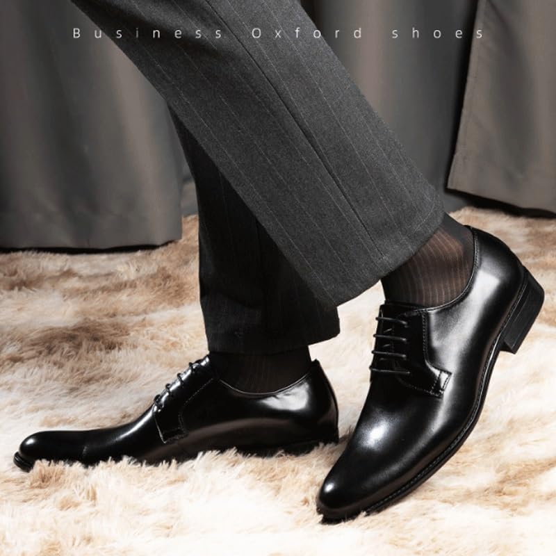 Men's Classic Business Lace Up Oxford Shoes Casual Lace Up Round Toe Lug Sole Dress Derby Shoes for Office Classic Business Party Shoes2