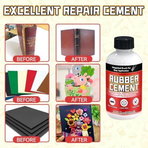 Image of Rubber Cement, 110ml Multifunctional White Adhesive, No Wrinkling PVA Glue, Ideal for Crafts, Paper, Fabric, Wood, Photos, DIY Crafts, and More
