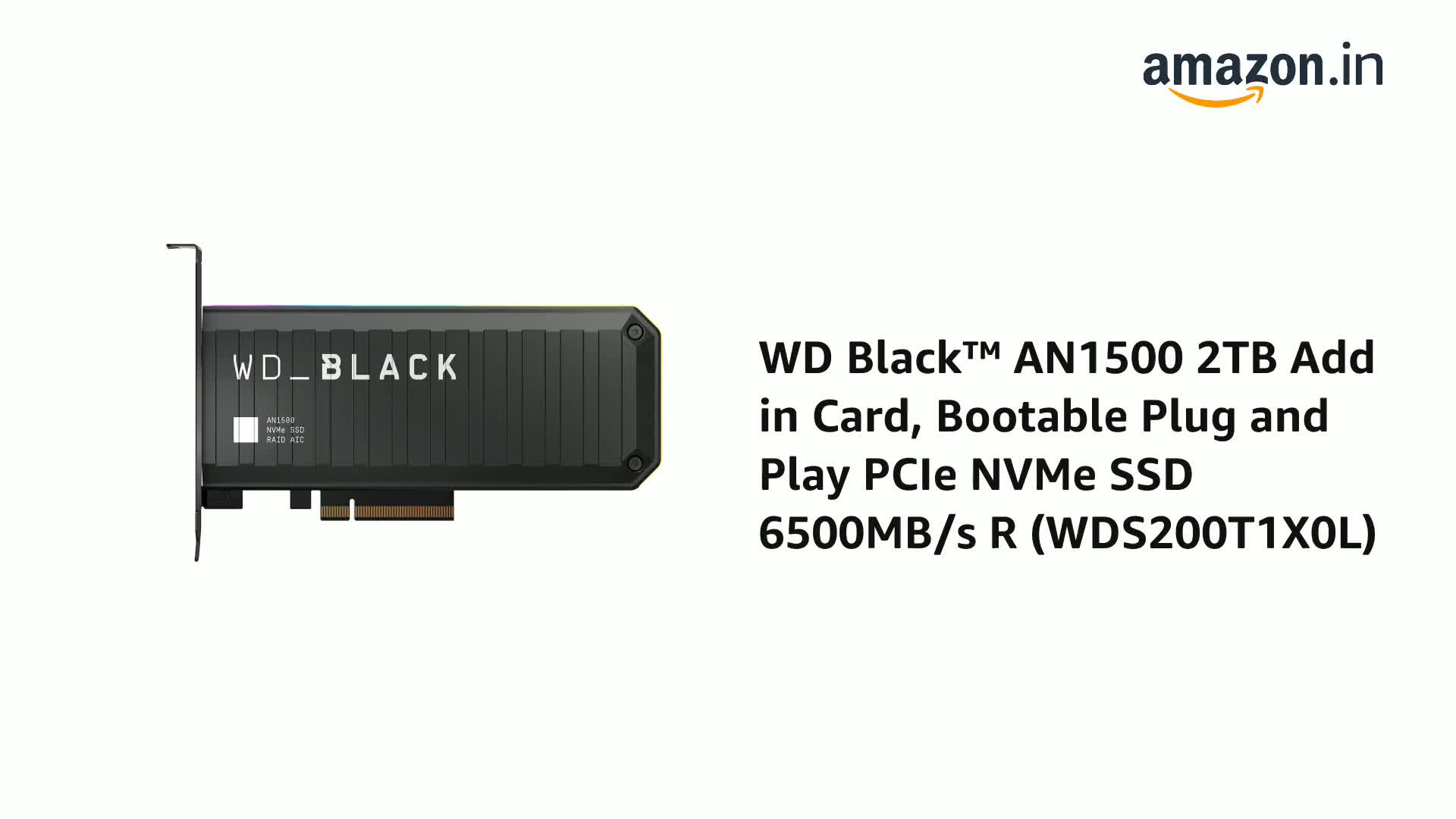 Amazon.in: Buy WD Black™ AN1500 2TB Add in Card, Bootable Plug and
