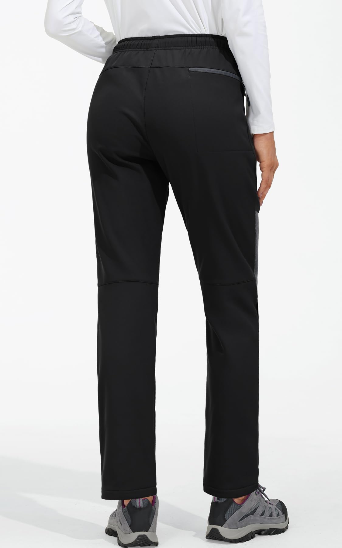 MOCOLY Pantalones Trekking Mujer Invierno Impermeable Montaña Senderismo Esquí Pantalones Térmicos con Forro Polar Pantalones Deportivos para Caza al Aire Libre Ciclismo Trabajo