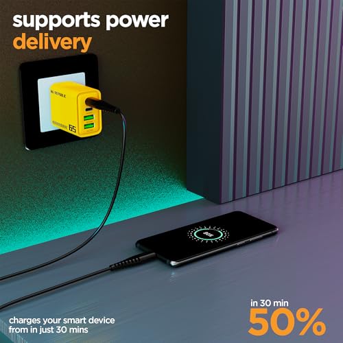 Image of Dubstep Blaze Stellar 22.5W Type C to Lightning Fast Data Charging Cable with Over 60K bend life, 70K insertion tested, Powerblitz technology, Overheat Protection (Black)