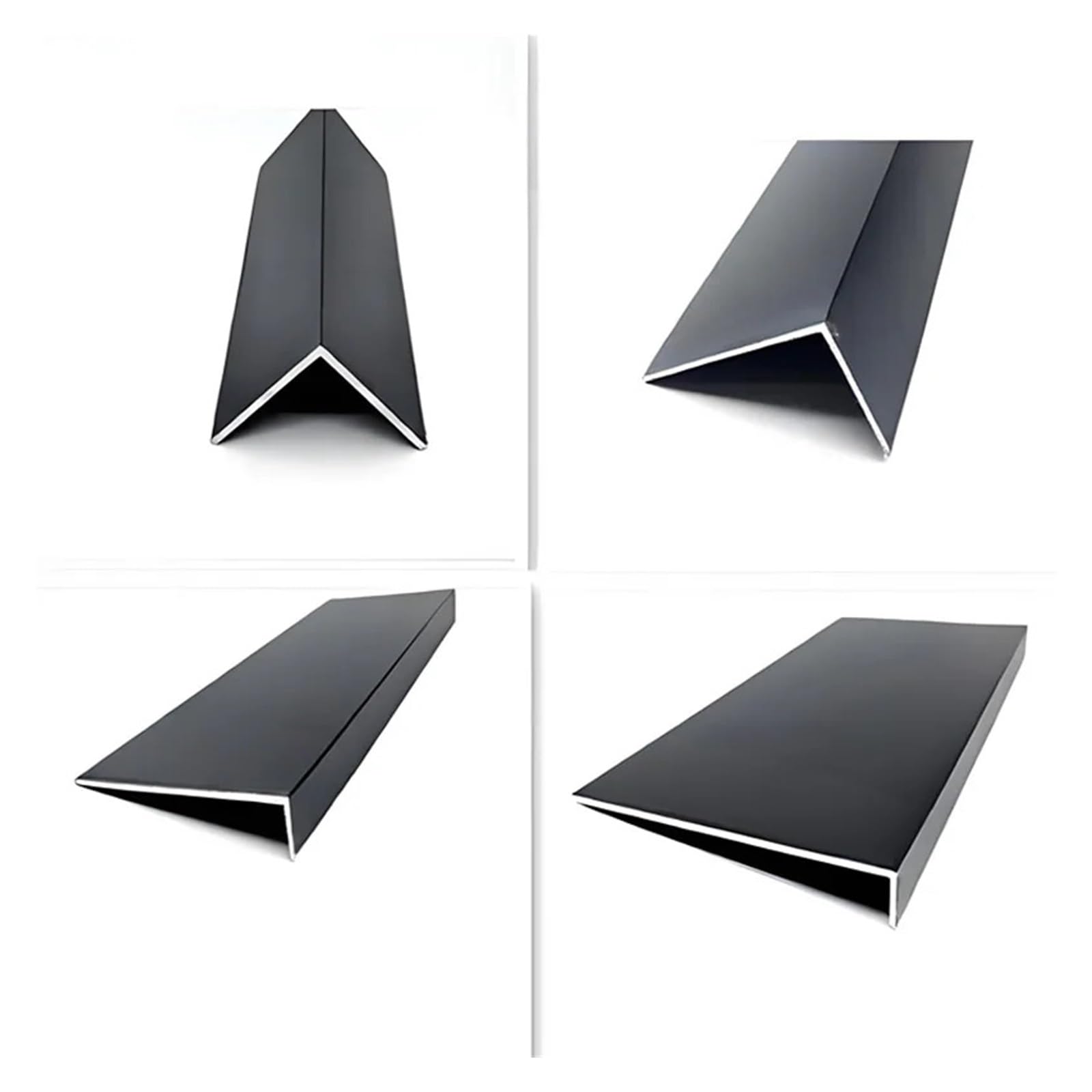 Ángulo de aluminio Ángulo de aluminio en forma de L Esquina decorativa | Canal de aluminio negro 500 mm Resistente al óxido Ligero 6063(20x20x3mm,500mmx2pcs)