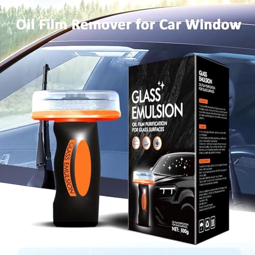 Hand-Held Glass Emulsion Cleaner, Q4 Glass Guard, Ölfilm Entferner für Auto windschutzscheibe, Oil Film Cleaning Brush, for Windows, Mirrors Surfaces