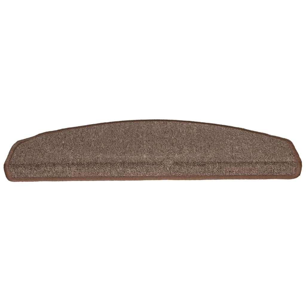 Stufenmatten 20er Set 65x24x4 cm Kaffeebraun Halbrund - rutschfeste Treppenmatten aus Getuftetem PP - Schalldämpfender Treppenschutz Teppichschoner für Innentreppen