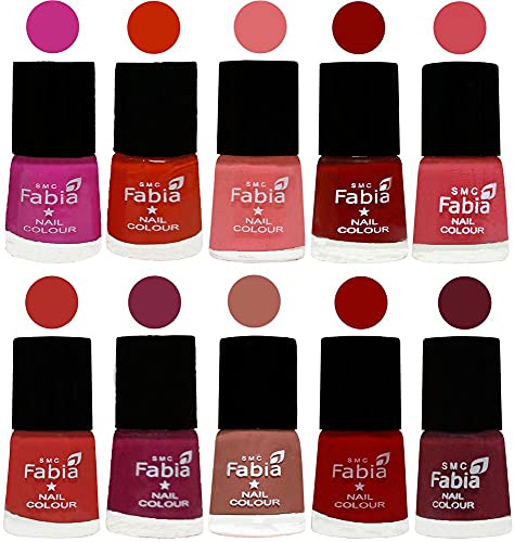 Image of ALL IN ONE (PACK OF 10), Long Lasting Glossy Nail Polish, 6 ml Each, All Vibrant Colours,02300