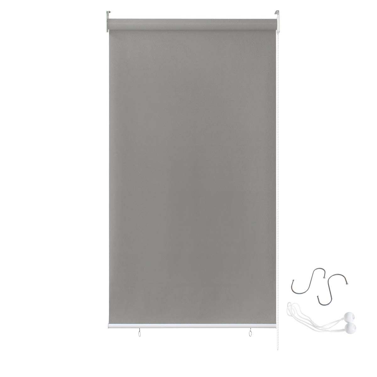 AUFUN Außenrollo Balkon Outdoor Rollo Wetterfest | Outdoorrollo Sonnenschutz Balkonrollo UV Schutz, Reflektierende Thermofunktion für Fenster & Türen
