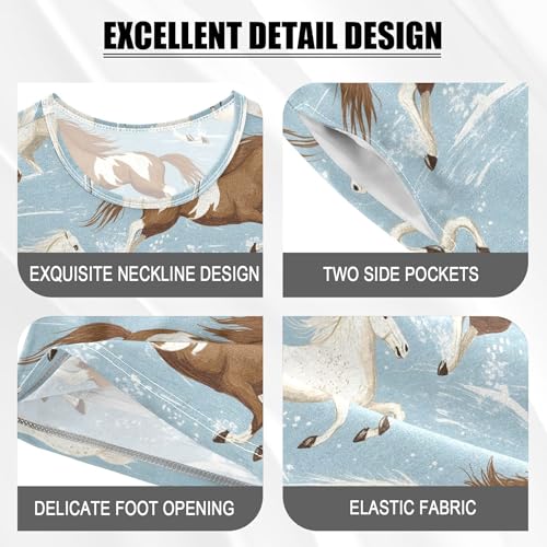 Horse Animal Pajama Set Pajamas Sleepwear Nightwear Loungewear Clothes Set B04039114