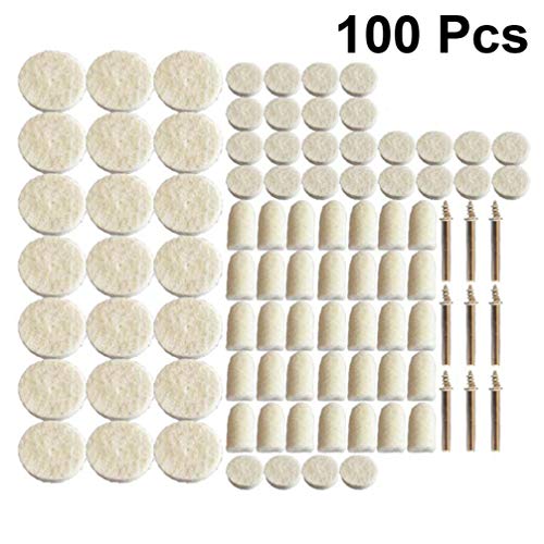 EXCEART 100 Pcs de Feltro de LÃ£ Bob Polimento 100 Pcs Polir Rodas Moagem Bits Moedor CabeÃ§a PolonÃ