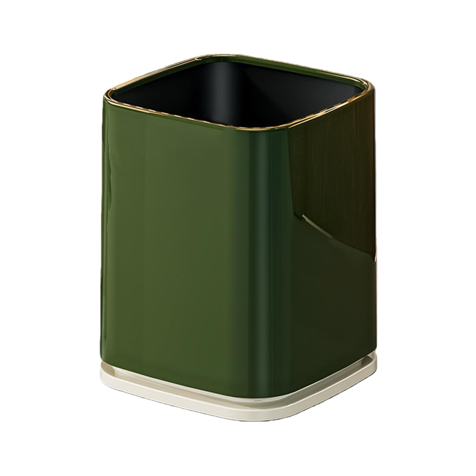 Buxuaaaa 13L Wheeled Trash Bin Large Capacity Quiet Modern Design Trash Can Waste Container for Household Kitchen Decoration Kitchen Waste Bin with Wheel