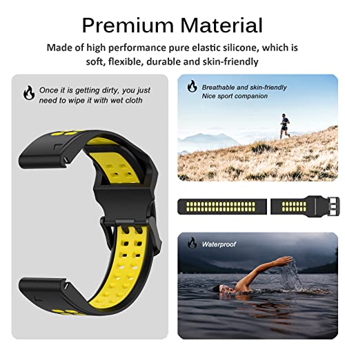 Miimall 22mm Silicone Strap for Garmin Fenix 7, Fenix 6/6 Pro/Fenix 5/5 Plus - Image 3