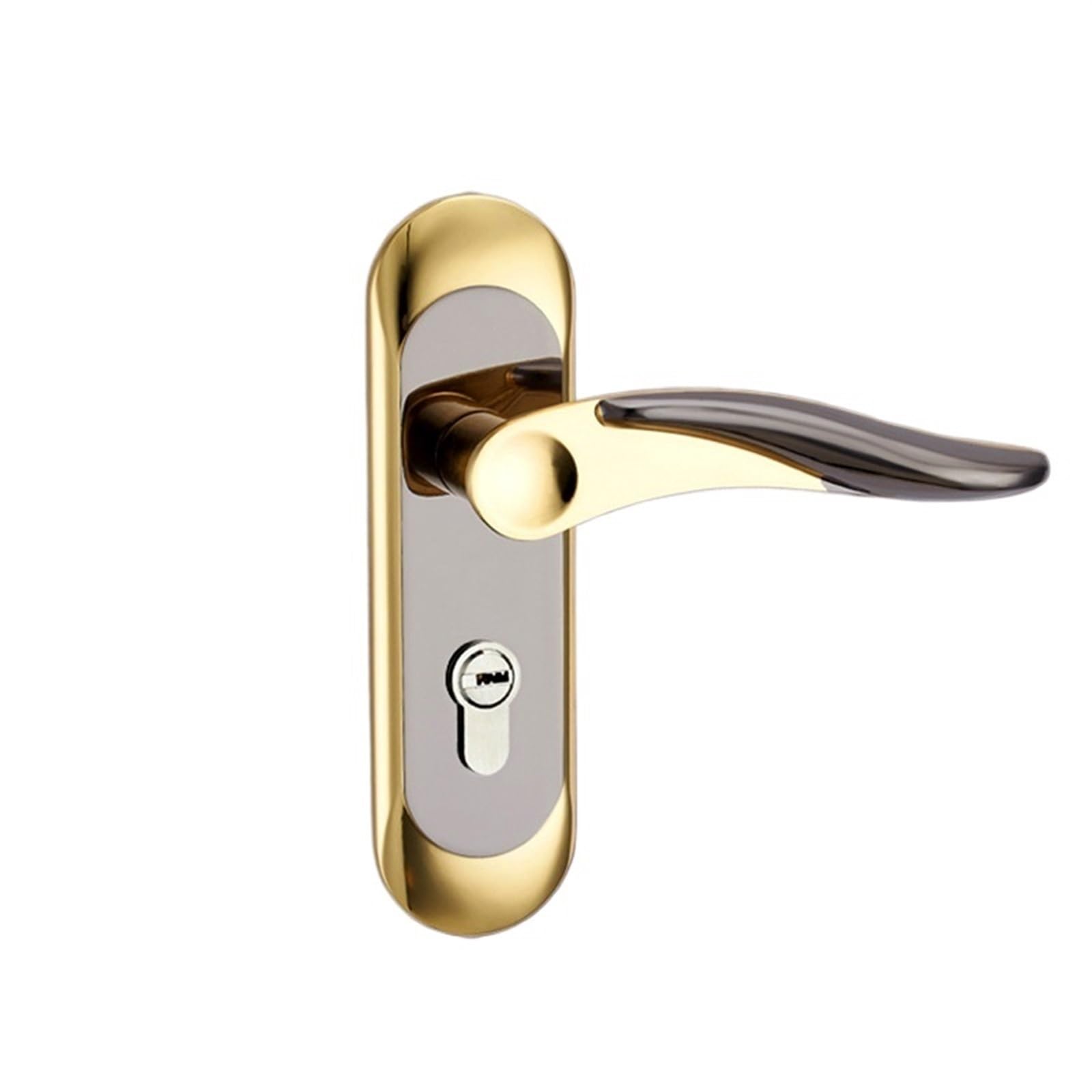 Yshiuol Gold Door Handles Interior Door Lock With Keys Security For Bedroom Aluminum Alloy Handle Toilet Hardware For Home And Office(Gold)