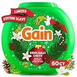 Gain Flings Liquid Laundry Detergent Pods, Odor Defense + Color Guard, Grinchmas Cheer Scent, 4-In-1 Liquid Laundry Detergent Pacs, Clean & Fresh, 60 Count
