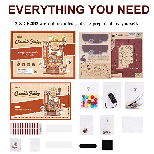 Rokr 3D Puzzles For Adults-Wooden Marble Run Chocolate Factory, Brain Teaser Model Building Kits For Adults To Build, Desk Decor For Boys Ages 14+ #TOP4