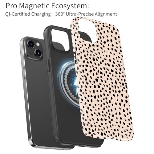 Coque iPhone 14 Plus rigide double couche et silicone imprimé pois