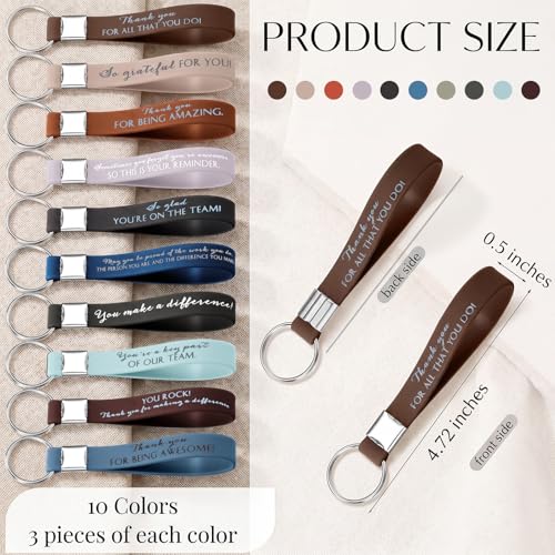 Image of Nosiny 30 Pcs Keychain Appreciation Gift Bulk Back to School Teacher Employee Coworker Inspirational Thank You for Office