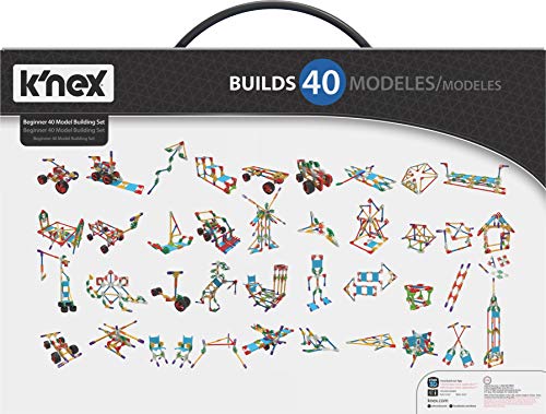 K'NEX 15210 Beginner 40 Model Building Set, Educational Toys for Boys and Girls, 141 Piece Beginners Learning Kit, Engineering for Kids, Colourful Building Construction Toys for Children Aged 5 +