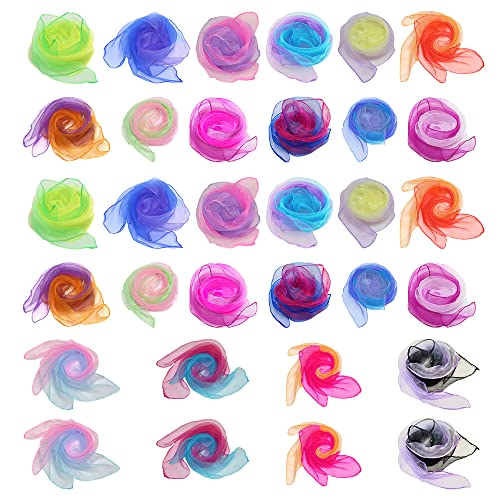 20 Stück Jongliertücher 60x60cm - Bunte Chiffontücher Für Kinder