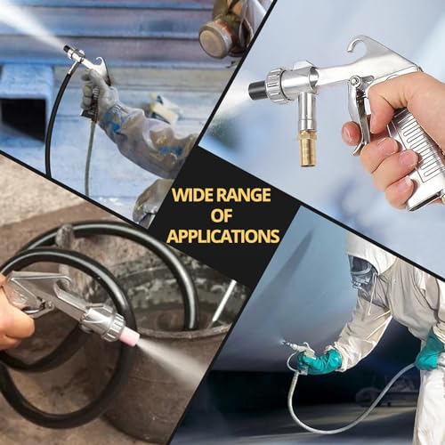 Image of AMTOVL Sand Blasting Guns Sandblaster + 4Pcs Ceramic Nozzles + Extra Iron Nozzle Tip Set