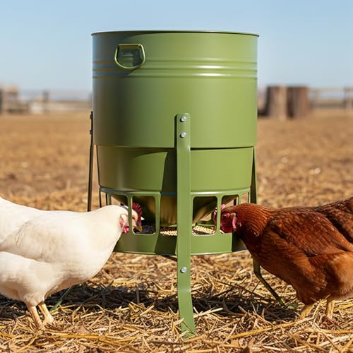KOL Chicken Feeder No Waste for Coop & Outdoors, 16 Port