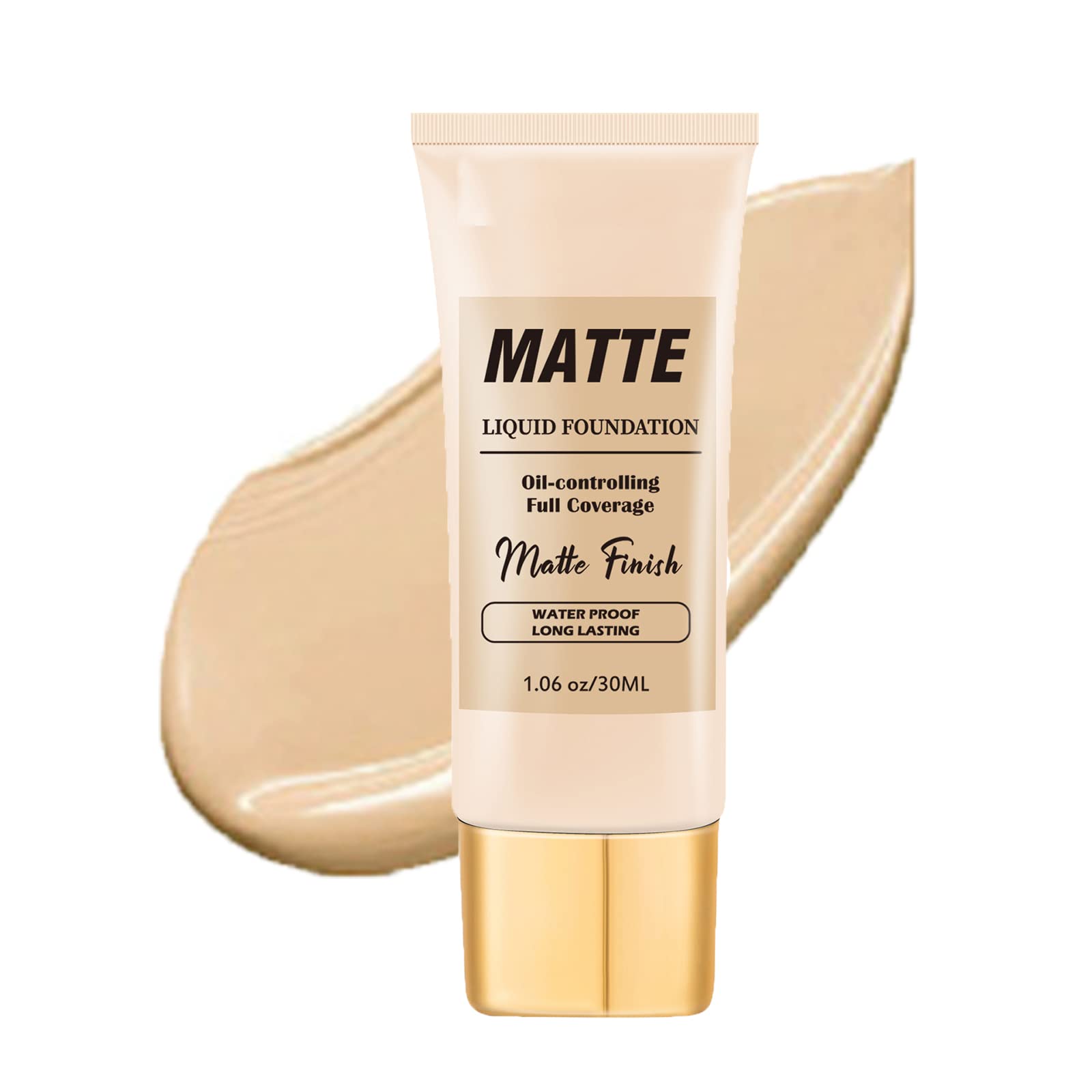 Maquillaje Base Cobertura Completa 30ml, Base Maquillaje Cobertura Total, Base de líquido Corrector de Control de Aceite Mate, Base Líquida Suave sin Aceite de Larga Duración a Prueba de Agua Mate, 3