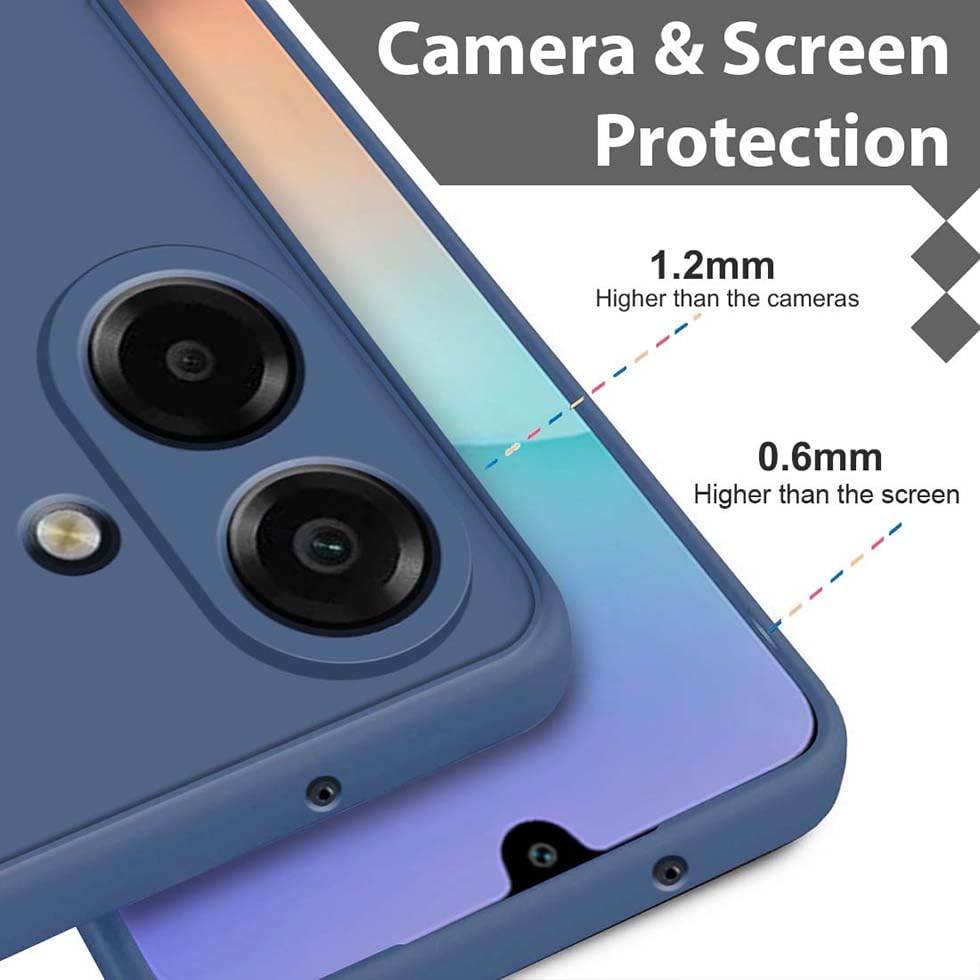 Image of Fashionury Liquid Silicon Back Cover for Samsung Galaxy M17e 5G / F70e 5G / M07 / F07 / A07 / A07 5G | Camera Protection | Inner Velvet Fabric | Anti-Fingerprint | Ultra Slim Case (Blue)