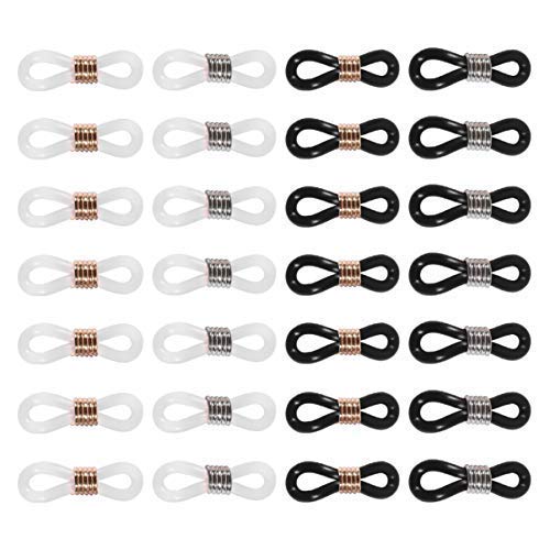 Healifty Extremos de la Cadena de anteojos Gafas Conector de Cadena Titular Ajustable Resorte de Goma Extremos Gafas Anillo de fijación de la Cadena 100pcs