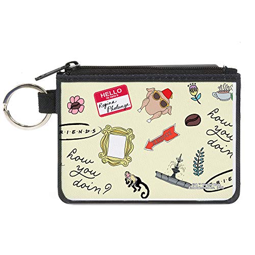 Coin Purse Canvas Friends Show Icons Collage White