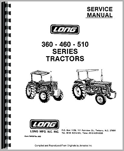 Service Manual Long 350 445 510 360 460 Diesel 3 CYL Tractor      Plastic Comb