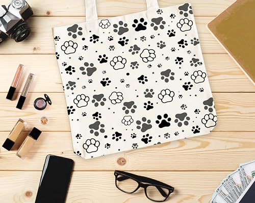 Bolso tote para mujer con diseño de huellas de perro miniatura 4