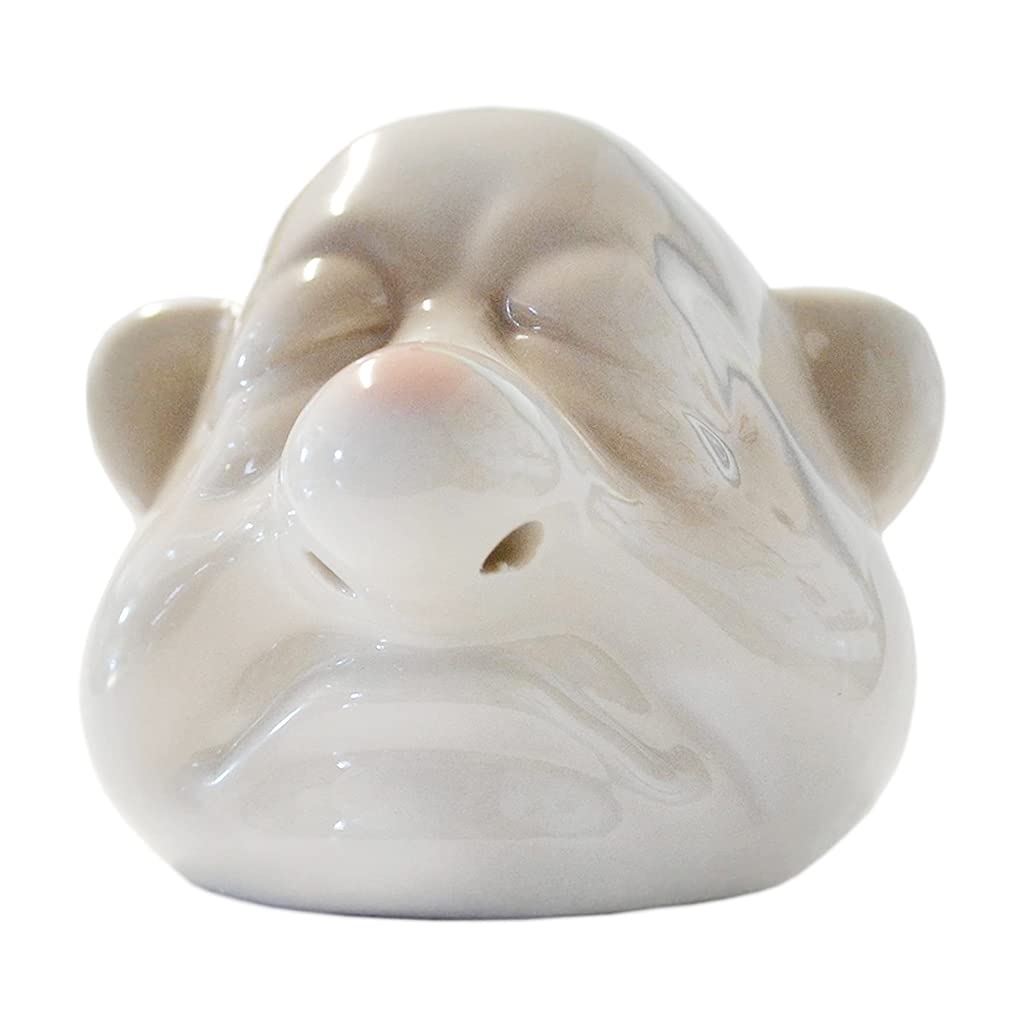 oringnat Funny Dwarf Ceramic Yolk Separator Handheld White Running from Nose Separator Tool Creative Household To