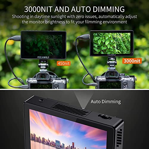 Image of FEELWORLD LUT5 Camera DSLR Field Monitor 5.5 Inch 3000nit Ultra High Bright Touchscreen Monitor 3DLUT F970 External Power External 1920x1080 Screen Display Screen 4K HDMI