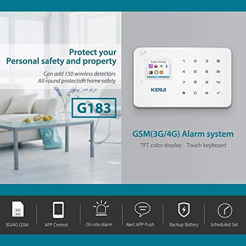 KERUI G183 Wireless 3G GSM Home Security Alarm System DIY Auto Dial Burglar Alarm Kit,APP Control by Text,not Support WiFi and/or Landline - Thumbnail 3