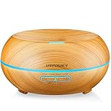 URPOWER 200ml Aromatherapy Essential Oil Diffuser Humidifier with 7 Color LED Lights and Waterless Auto Shut-off- Wood Grain